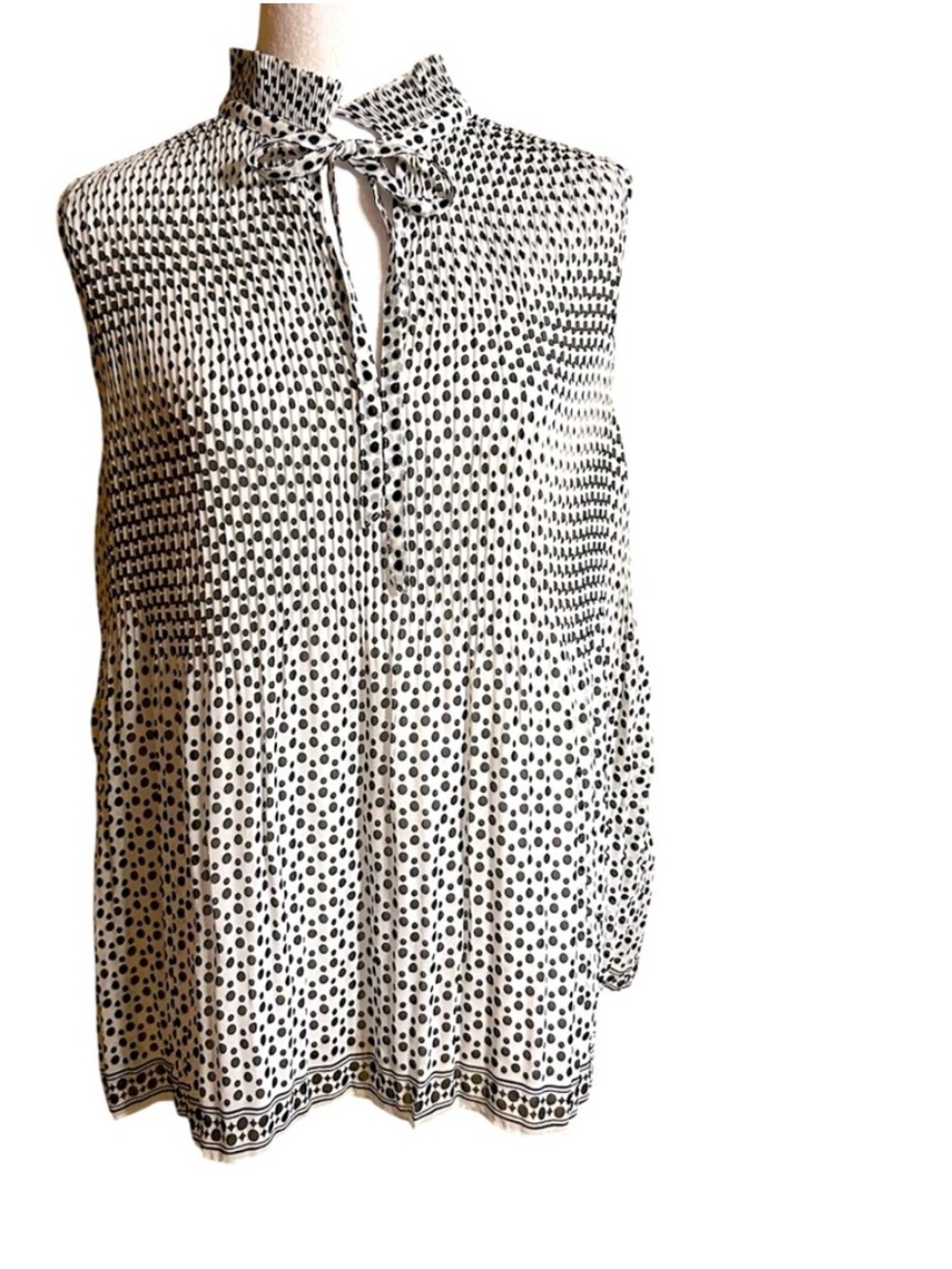 Max Studio Black & White Polka Dot Blouse